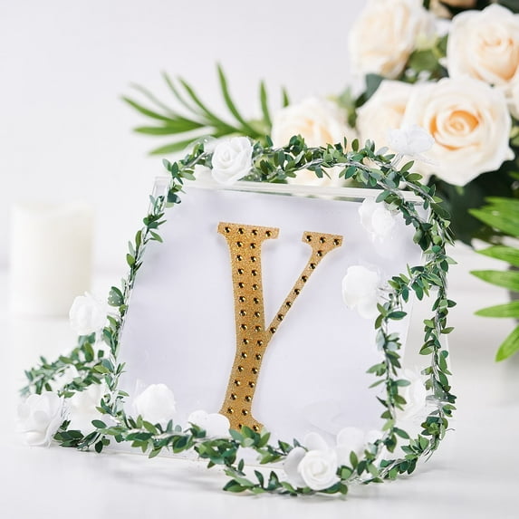 Balsa Circle 6" Gold Solid Letter Y Self-Adhesive Rhinestones Gems Sticker