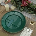thumbnail image 1 of BalsaCircle 6 Hunter Green 12" Beaded Trim Acrylic Wooden Textured Round Acrylic Charger Plates, 1 of 8