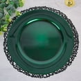 thumbnail image 1 of BalsaCircle 6 Hunter Green 13" Crystal Beaded Acrylic Wooden Textured Round Charger Plates, 1 of 8