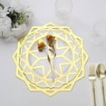 thumbnail image 1 of Balsa Circle 6 Metallic Gold 13 in Disposable Cardboard Placemats Laser Cut Geometric Star Design Party Events, 1 of 8