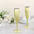 thumbnail image 1 of BalsaCircle 6 Metallic Gold 5 oz Plastic Champagne Flutes Tableware Disposable Wine Glassess Party Supplies, 1 of 8