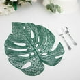 thumbnail image 1 of BalsaCircle 6 Metallic Green 18" Monstera Tropical Leaf Design Vinyl PLacemats Wedding, 1 of 8