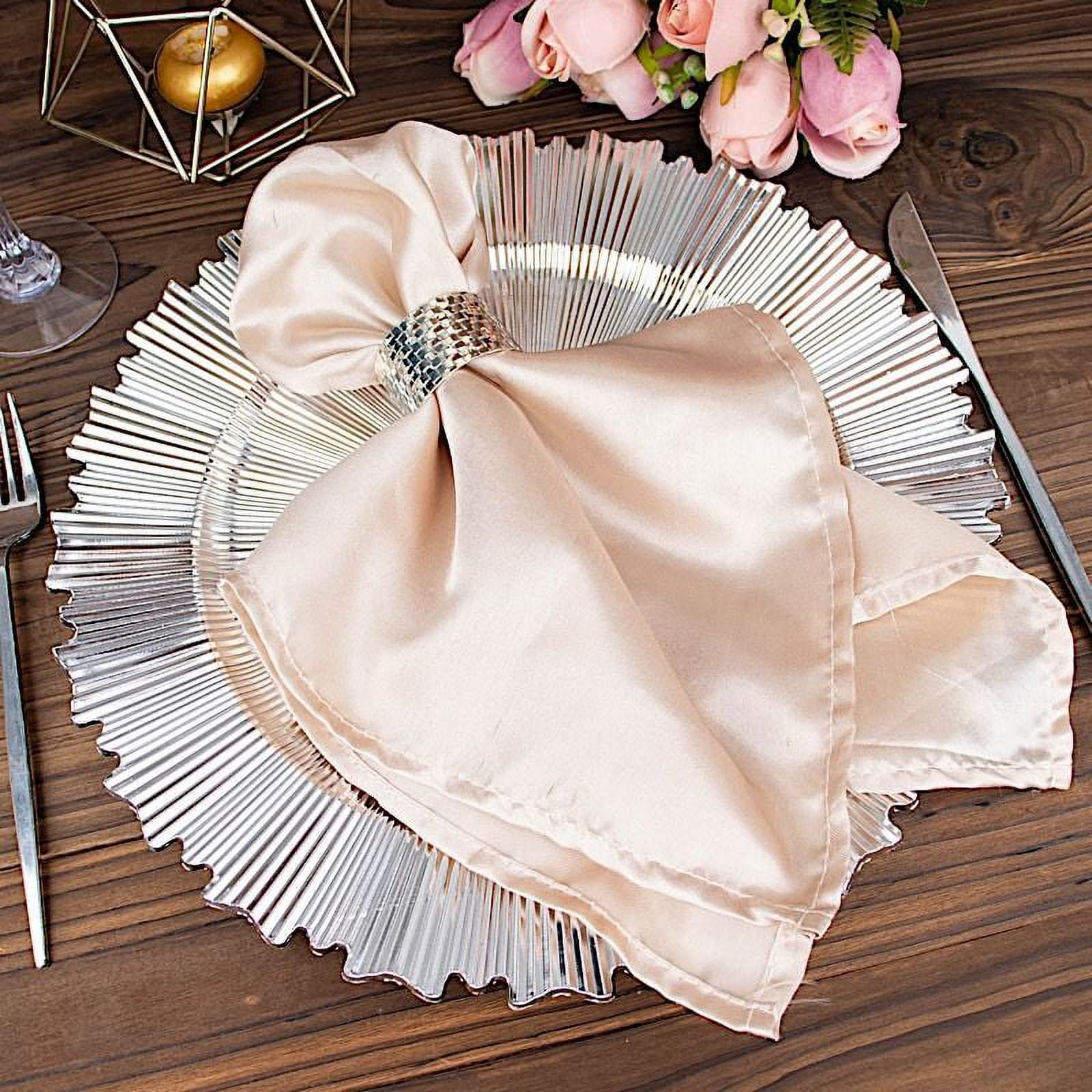 BalsaCircle 6 Metallic Silver 13" Acrylic Round Charger Plates Sunray Design Party Events - Walmart.com