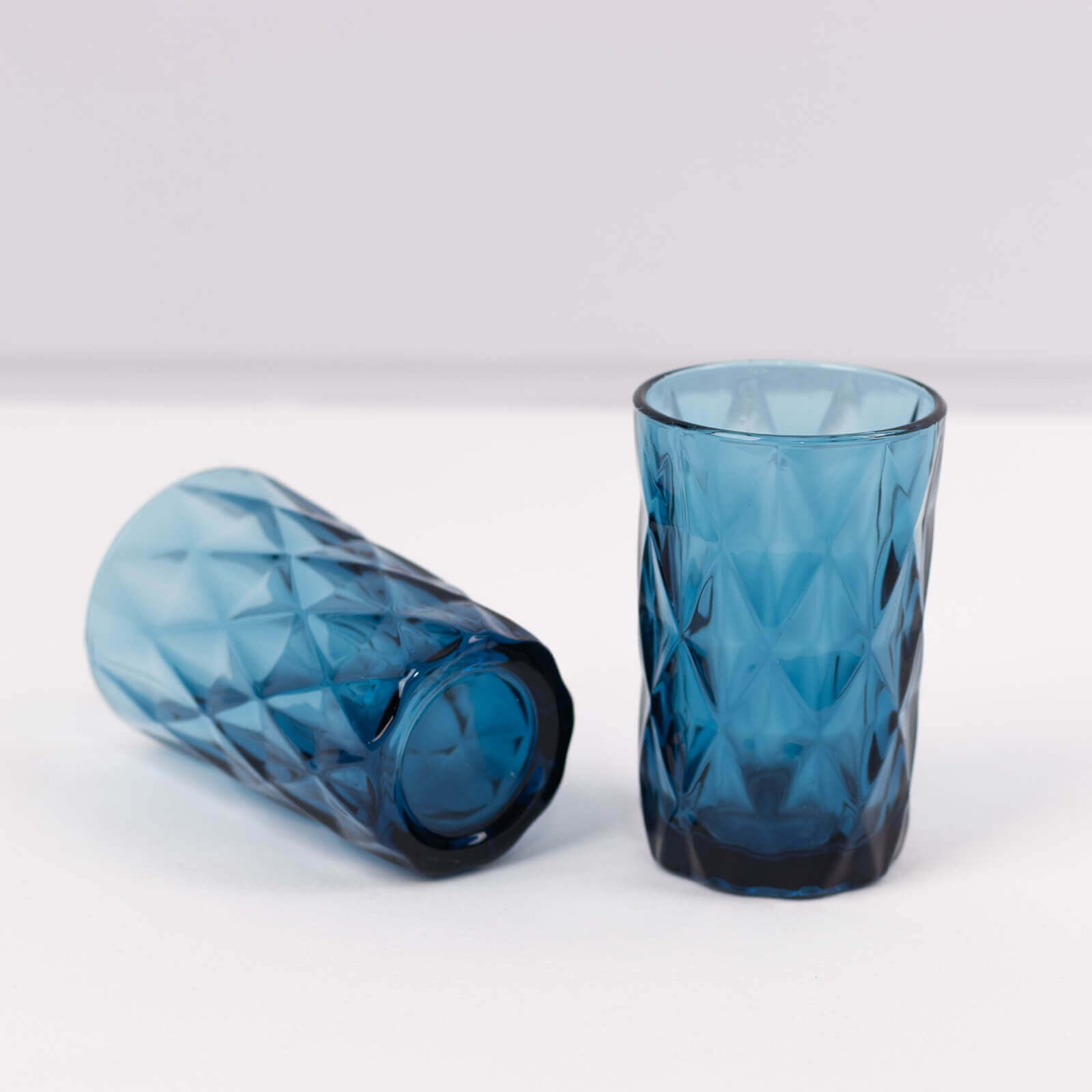 BalsaCircle Ocean Blue 12 oz Crystal Reusable Glass Whiskey