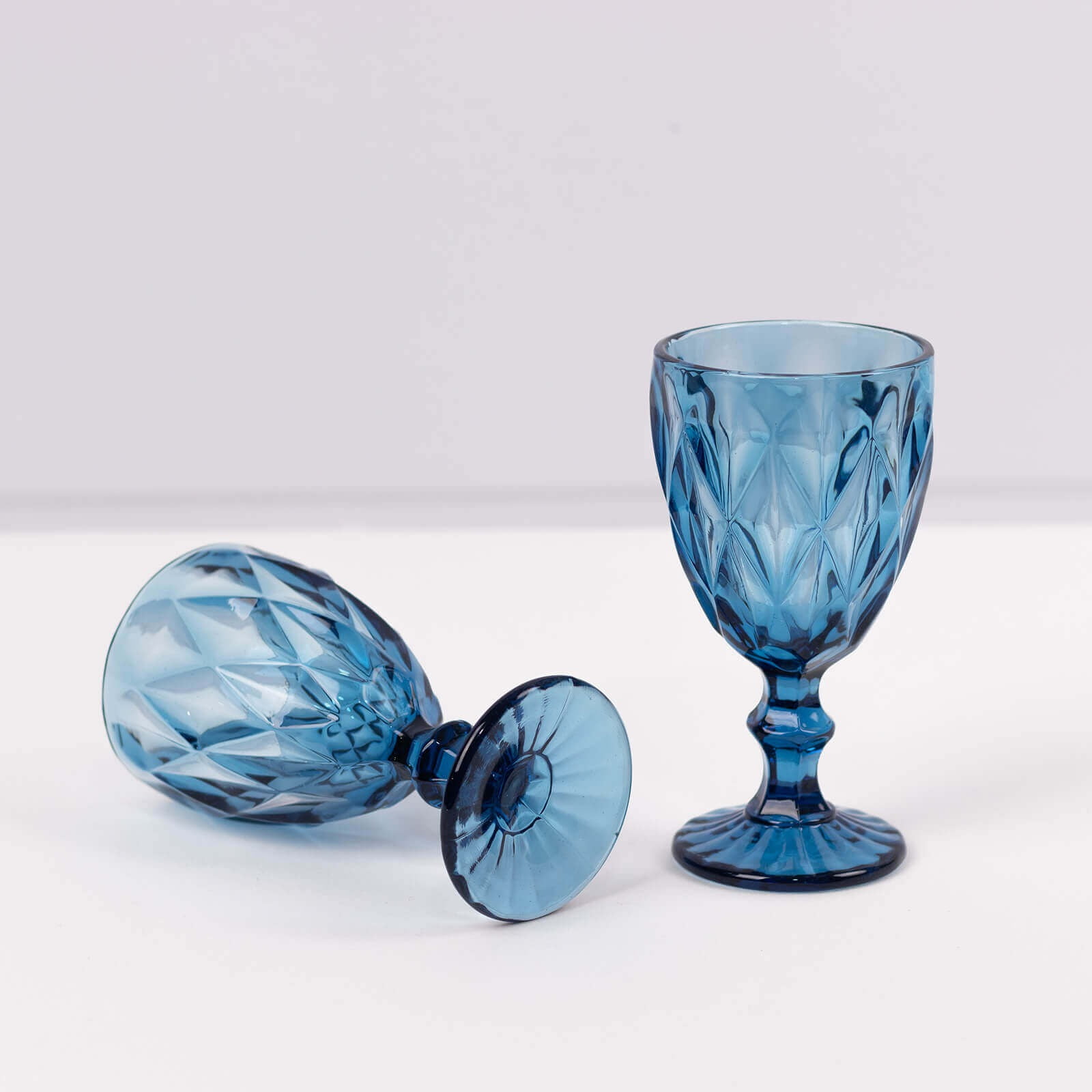BalsaCircle 6 Ocean Blue 12 oz Crystal Reusable Glass Wine Glasses Goblets Wedding Party Events Decorations Supplies