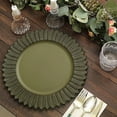 thumbnail image 1 of BalsaCircle 6 Olive Green Round 13 in Sunflower Design Matte Plastic Dinner Charger Plates Party Events Decorations, 1 of 8