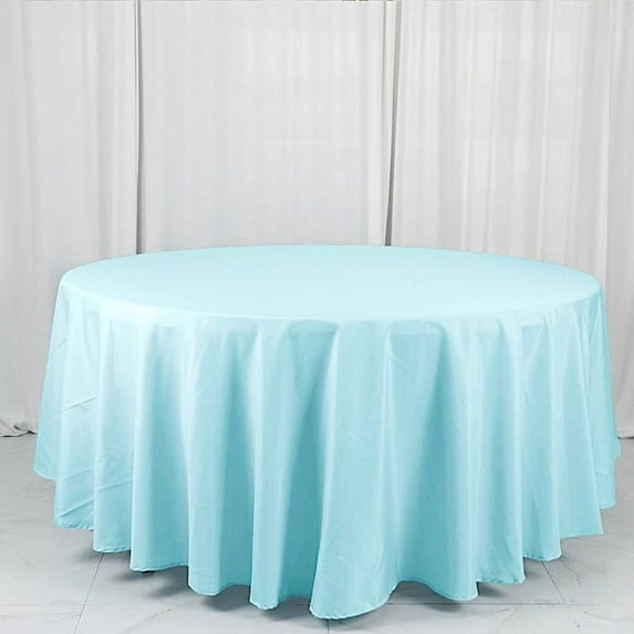 BalsaCircle 6 Pieces 108" Blue Round Polyester Tablecloths Fabric Table Cover Linens