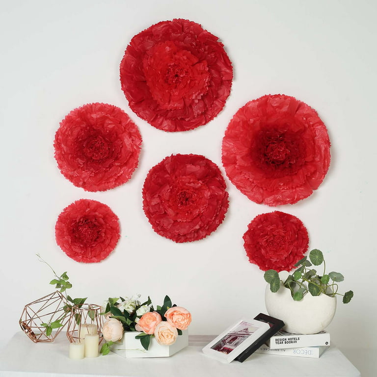 BalsaCircle 6 Pieces 12 16 20 Red Carnations Large Tissue Paper