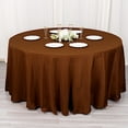 thumbnail image 1 of BalsaCircle 6 Pieces 120" Cinnamon Brown Round Polyester Tablecloths Linens Party Kitchen Dining Banquet, 1 of 8