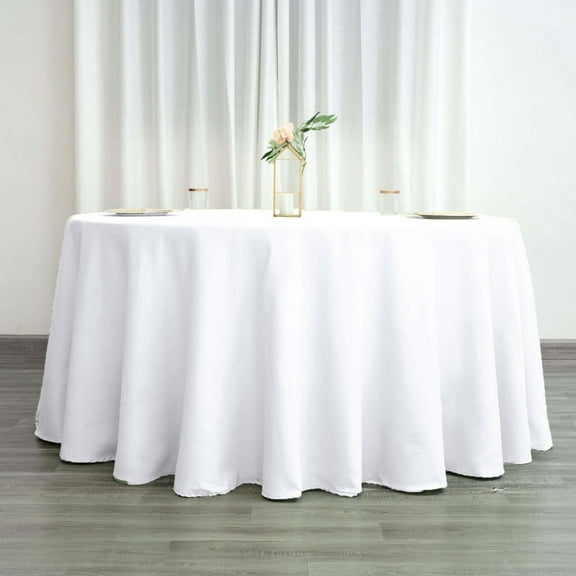 BalsaCircle 6 Pieces 120" White Round Polyester Tablecloths Linens Party Kitchen Dining Banquet