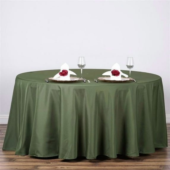 BalsaCircle 6 Pieces 120" Willow Green Round Polyester Tablecloths Linens Kitchen Dining