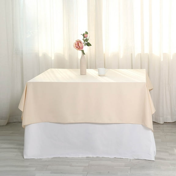 BalsaCircle 6 Pieces 54" x 54" Beige Square Polyester Tablecloths Table Cover Linens