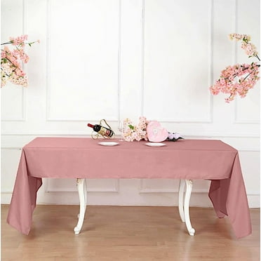 BalsaCircle 6 Pieces 60" x 102" Dusty Rose Rectangle Polyester Tablecloths Table Cover Linen