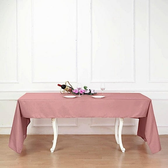 BalsaCircle 6 Pieces 60" x 102" Dusty Rose Rectangle Polyester Tablecloths Table Cover Linen