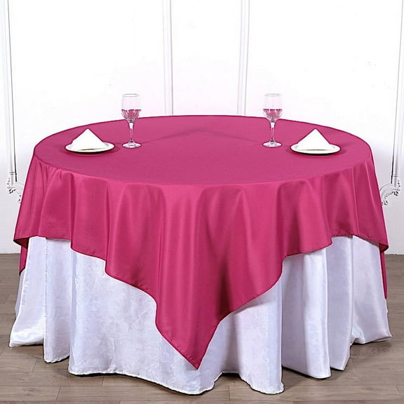 BalsaCircle 6 Pieces 70" x 70" Fuchsia Square Polyester Tablecloths Table Cover Linens