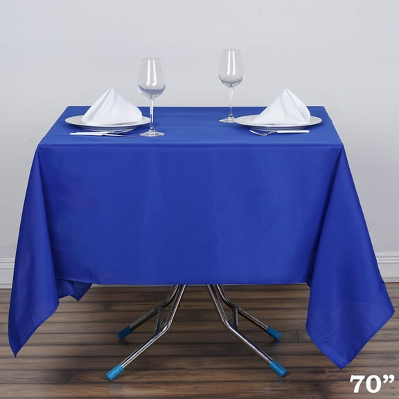BalsaCircle 6 Pieces 70" x 70" Royal Blue Square Polyester Tablecloths Table Cover Linens