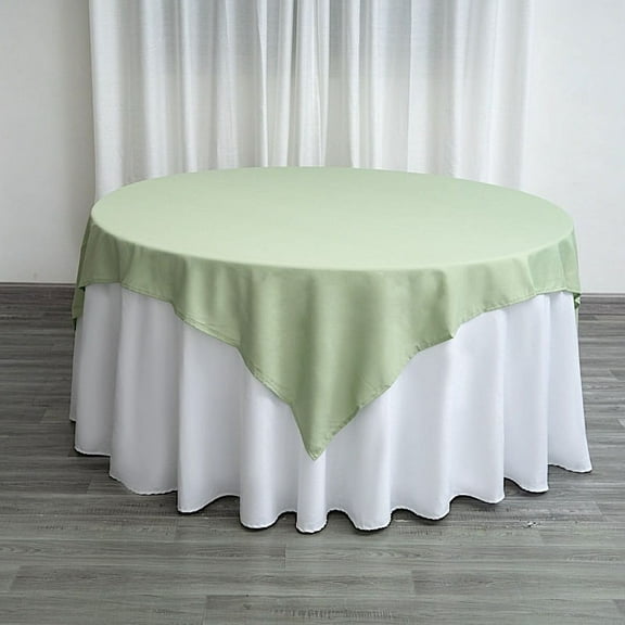 BalsaCircle 6 Pieces 70" x 70" Sage Green Square Polyester Tablecloths Table Cover Linens