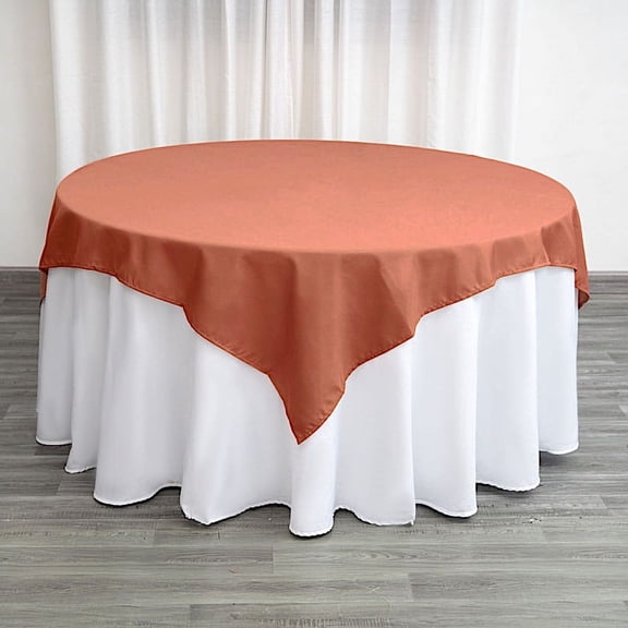 BalsaCircle 6 Pieces 70" x 70" Terracotta Square Polyester Tablecloths Table Cover Linens
