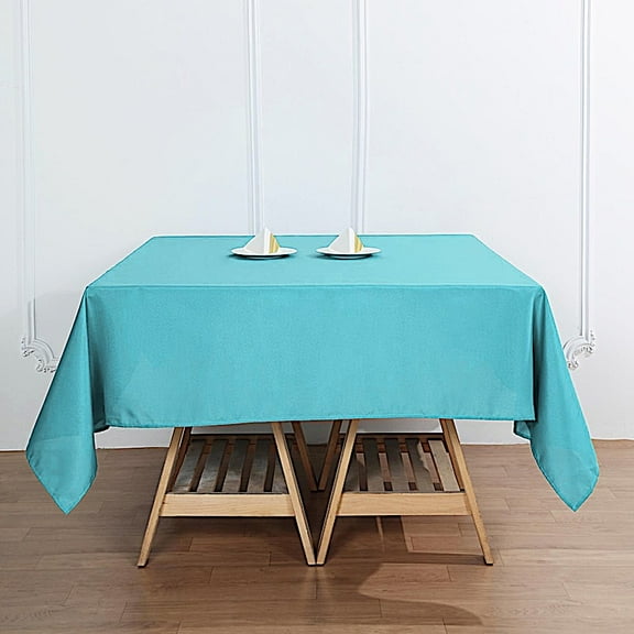 BalsaCircle 6 Pieces 70" x 70" Turquoise Square Polyester Tablecloths Table Cover Linens