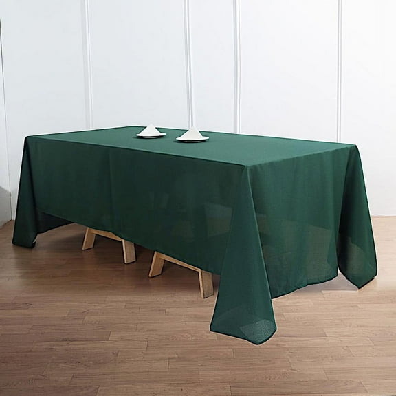 BalsaCircle 6 Pieces 72" x 120" Hunter Green Rectangle Polyester Tablecloths Table Linen
