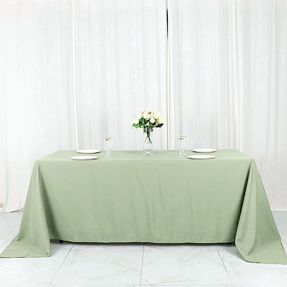 BalsaCircle 6 Pieces 90" x 132" Eucalyptus Sage Green Rectangle Polyester Tablecloths Table Cover Linens