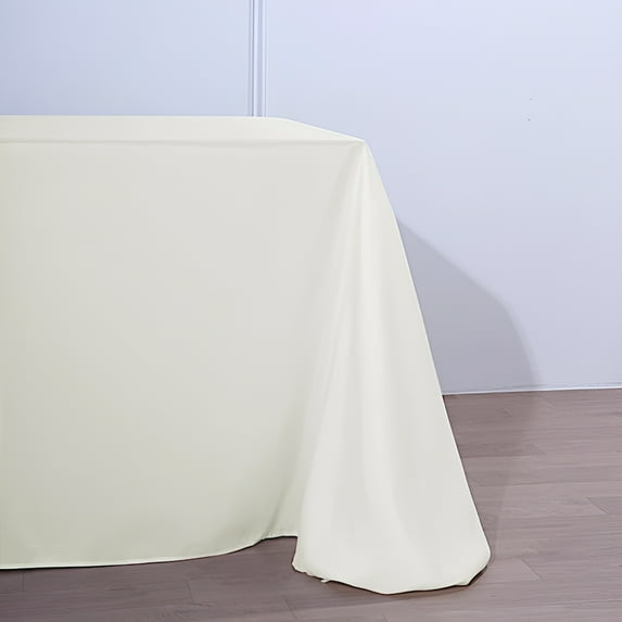 BalsaCircle 6 Pieces 90" x 156" Ivory Rectangle Polyester Tablecloths Table Cover Linens