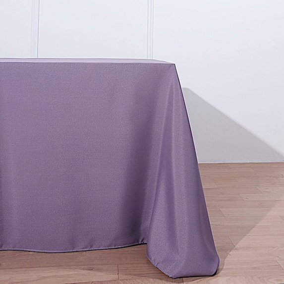 BalsaCircle 6 Pieces 90" x 156" Violet Amethyst Rectangle Polyester Tablecloths Table Linen