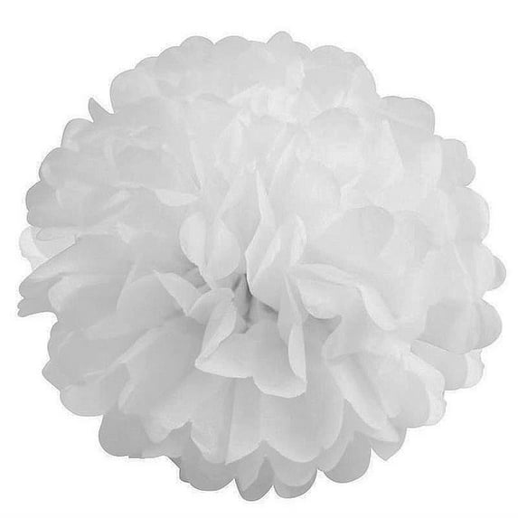 BalsaCircle 6 Pieces White 10" Paper Pom Poms Balls Bridal Event Birthday Party Decorations