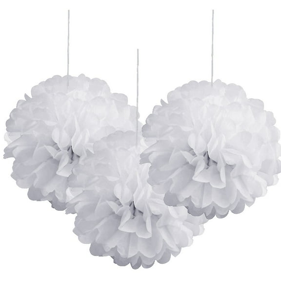 BalsaCircle 6 Pieces White 6" Paper Pom Poms Balls Bridal Event Birthday Party Decorations