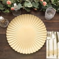 thumbnail image 1 of BalsaCircle 6 Plastic 13 in Gold Round Charger Plates Scalloped Shell Design Party Events Tableware Decorations, 1 of 8