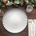 thumbnail image 1 of BalsaCircle 6 Plastic 13 in Silver Round Charger Plates Scalloped Shell Design Party Events Tableware Decorations, 1 of 8