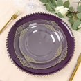 thumbnail image 1 of BalsaCircle 6 Purple Gold 12" Beaded Trim Acrylic Wooden Textured Round Acrylic Charger Plates, 1 of 8