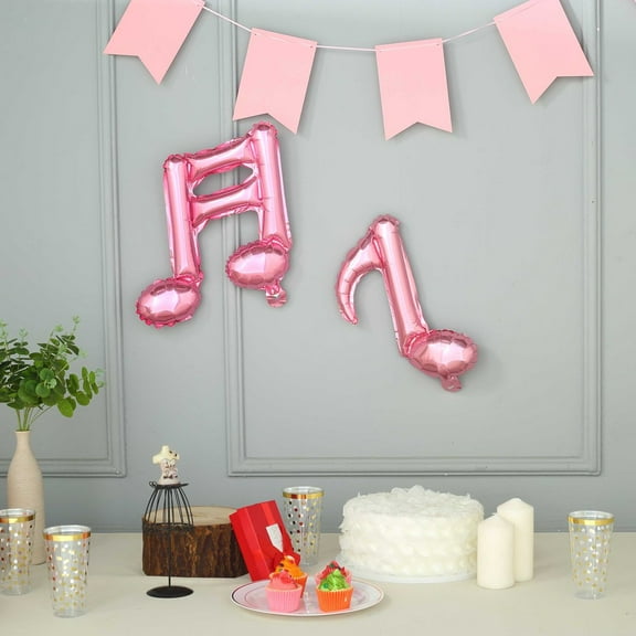 BalsaCircle 6 Rose Gold Music Notes Mylar Foil Plain Balloons Wedding Event Birthday