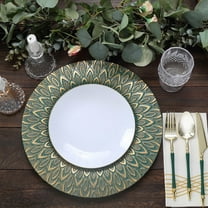 BalsaCircle 6 Round 13 in Teal Plastic Charger Plates Embossed Peacock Design Party Events Decorations Supplies