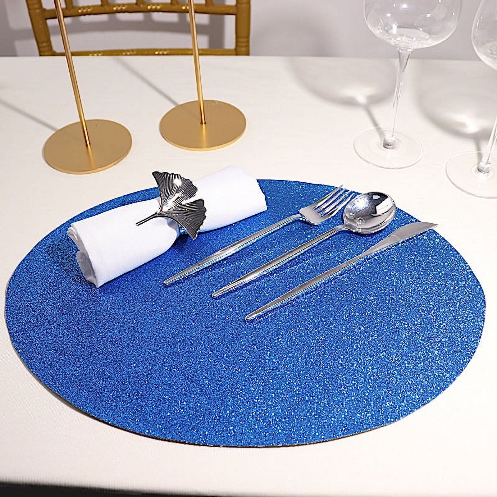 Sets of 6 Royal Blue Recycled Leather Placemats 28cm X 21cm 