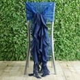 thumbnail image 1 of BalsaCircle 6 Royal Blue Premium Solid Curly Chiffon Chair Sashes Slipcovers, 1 of 4