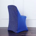 thumbnail image 1 of BalsaCircle 6 Royal Blue Solid Spandex Stretch Metallic Folding Chair Covers Slipcovers, 1 of 9