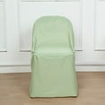 thumbnail image 1 of BalsaCircle 6 Sage Green Solid Polyester Folding Chair Covers Slipcovers Linens, 1 of 8