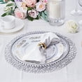 thumbnail image 1 of BalsaCircle 6 Silver 15" Round Vinyl String PLacemats Wedding Party Decor, 1 of 8