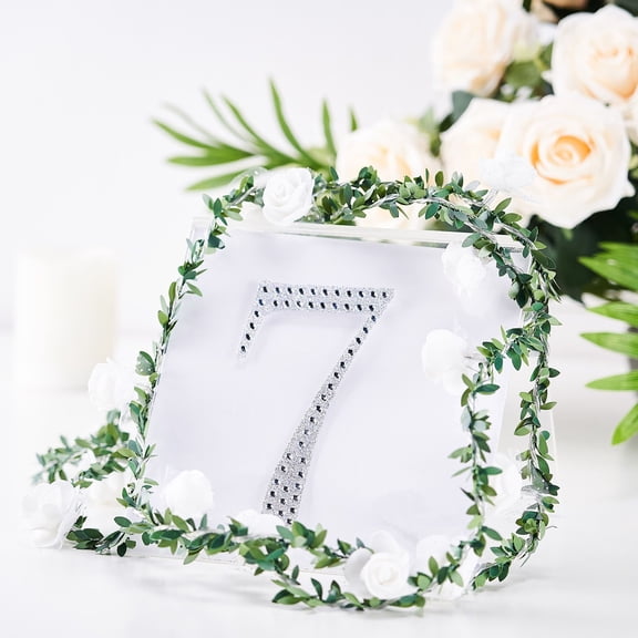 BalsaCircle 6" Silver Solid Letter Number Self-Adhesive Rhinestones Gems Sticker