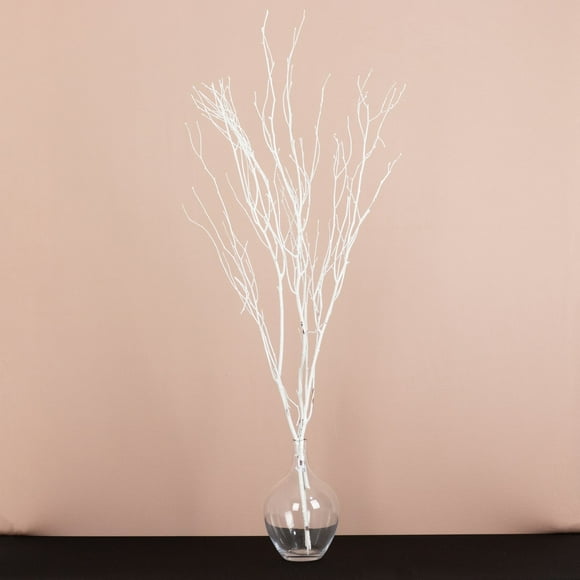 BalsaCircle 6 White Extra Long 46" Decorative Birch Tree Branches Vase Fillers Rustic Dried Twigs Sticks Wedding Party