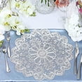 thumbnail image 1 of BalsaCircle 6 White Round 15" Romantic Floral Lace Vinyl PLacemats Doilies Wedding Party, 1 of 8
