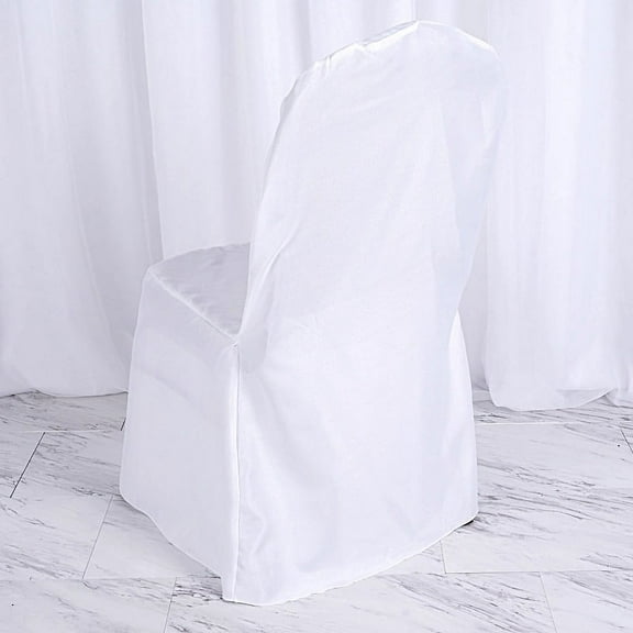 Balsa Circle 6 White Solid Polyester Banquet Chair Covers Slipcovers Party Linens