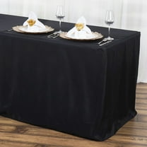 BalsaCircle 6 feet Black Fitted Polyester Tablecloth