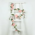 thumbnail image 1 of Balsa Circle 6 feet Blush Artificial Rose Peony Flower Garland Silk Hanging Vine Wedding Reception Party Centerpieces Event Decorations Supplies, 1 of 8