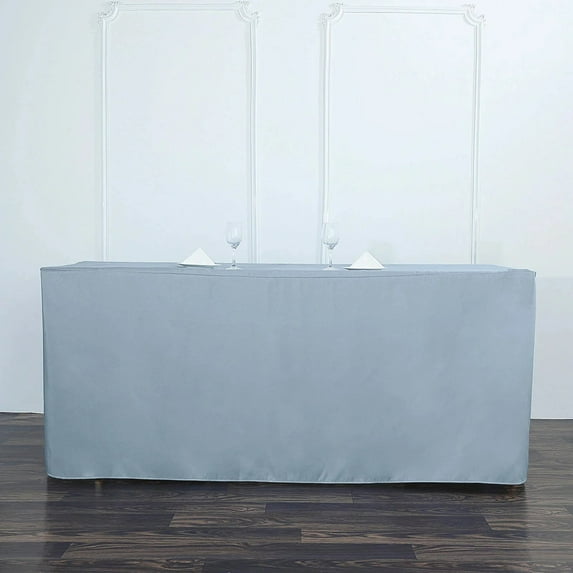 BalsaCircle 6 feet Dusty Blue Fitted Polyester Tablecloth