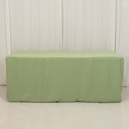 BalsaCircle 6 feet Sage Green Fitted Polyester Tablecloth