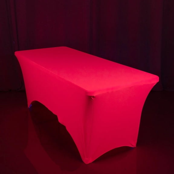 Balsa Circle 6 feet Neon Fuchsia Fitted Spandex Rectangular Tablecloth Party Table Cover Wedding Linens Catering Decorations Supplies