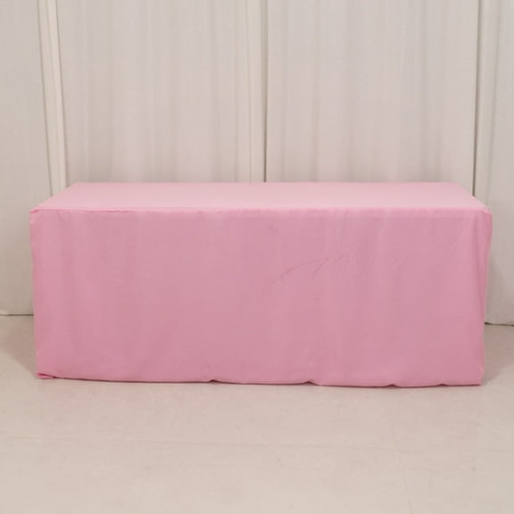BalsaCircle 6 feet Pink Fitted Polyester Tablecloth