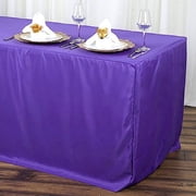 BalsaCircle 6 feet Purple Fitted Polyester Tablecloth